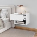 Ver imagem 3 de Mesa de Cabeceira Quarto Florença Suspensa com 1 Gaveta Branco