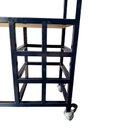 Ver imagem 6 de Carrinho Bar Estilo Industrial de Ferro e Madeira com 3 Prateleiras e Colmeia para 6 Garrafas