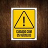 Kit 5 Placas Atenção Cuidado Com Os Veículos - 1
