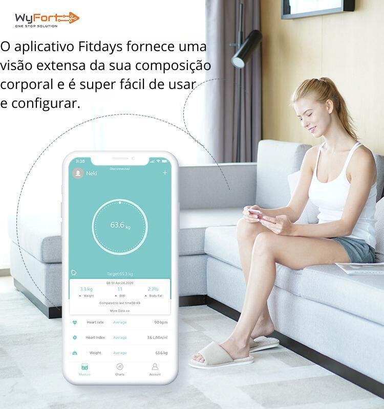 Balança Bioimpedância Smart 8 Sensores com Display Va Wf05 - 4