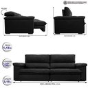 Ver imagem 2 de Sofá Retrátil e Reclinável 3,15m Molas Ensacadas Cama inBox Big Home com Bordado 3D Velusoft