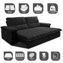Ver imagem 3 de Sofá Retrátil e Reclinável 3,15m Molas Ensacadas Cama inBox Big Home com Bordado 3D Velusoft