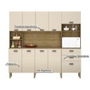 Ver imagem 5 de Armário de Cozinha Compacta 10 Portas 2 Gavetas Intense - Freijó/vanilla