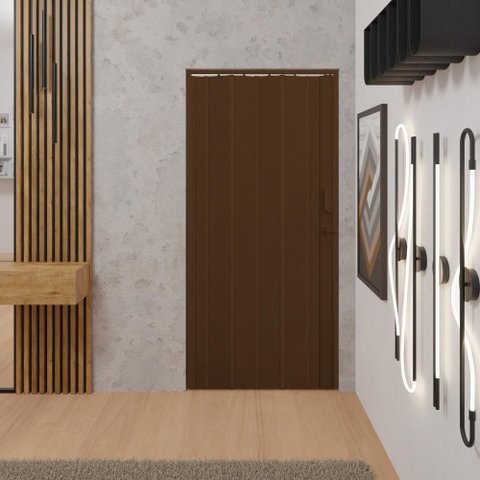 Porta Sanfonada de Pvc 84x210cm Bariri - Tk:marrom