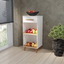 Ver imagem 1 de Balcão Fruteira Aparador com Gaveta para Bebedouro Malt. Pés Retrô Cor Branco Brilho Passe