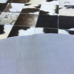 Tapete de Couro Redondo Marrom Café Malhado 1,20 Diâmetro - 2