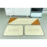 Jogo Tapete Cozinha Antiderrapante xícaras Palha - 1