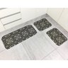 Kit 3 Tapetes de Cozinha Antiderrapante Ornament Preto - 1