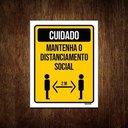 Ver imagem 1 de Kit 5 Placas Distanciamento Social Cuidado Mantenha