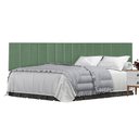 Ver imagem 2 de Cabeceira Cama Box casal 140 cm suspensa estofada em L - Proteção Lateral - Verde Menta