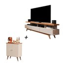 Ver imagem 1 de Combo Rack Vivare Wood + Aparador Buffet Royal 2 Portas:Off White/Nature
