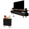 Combo Rack Vivare Wood + Aparador Buffet Royal 2 Portas:Preto/Freijo - 1