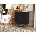 Ver imagem 3 de Combo Rack Vivare Wood + Aparador Buffet Royal 2 Portas:Preto/Freijo