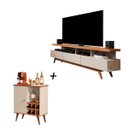 Ver imagem 1 de Combo Rack Vivare Wood e Aparador Buffet Royal 1 Porta com Adega - Off White/Nature