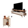 Combo Rack Vivare Wood e Aparador Buffet Royal 1 Porta com Adega - Off White/Nature - 1