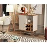 Combo Rack Vivare Wood e Aparador Buffet Royal 1 Porta com Adega - Off White/Nature - 3