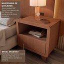 Ver imagem 4 de Mesa de Cabeceira 55cm com Gaveta e Nicho 100% MDF Padrão Planejados Mabel Marrom