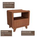 Ver imagem 6 de Mesa de Cabeceira 55cm com Gaveta e Nicho 100% MDF Padrão Planejados Mabel Marrom