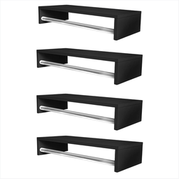 Kit 4 Cabideiros de Parede Arara Pendurar Roupas Cabides Mancebo Preto Closet Lavanderia Quarto Loja - 5