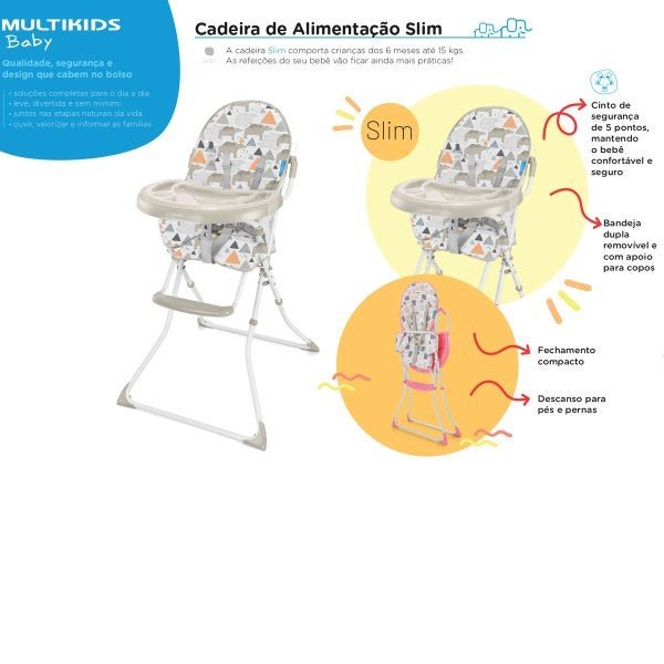 Cadeira Alta de Alimentação Bebê Portátil Infantil Dobrável Desde 6 Meses Até 15 Kg Refeiçã - 4
