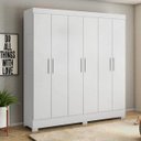 Ver imagem 1 de Guarda-Roupa Casal 6 Portas 3 Gavetas Prático Branco