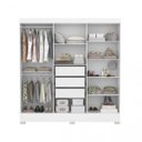 Ver imagem 2 de Guarda-Roupa Casal 6 Portas 3 Gavetas Prático Branco