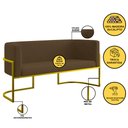Ver imagem 3 de Kit Sofá 2 Lugares + 2 Poltronas para Recepção – Balaqui Cor:marrom