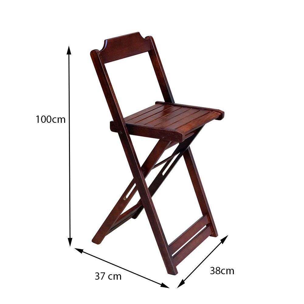 Jogo de Mesa Bistrô de Madeira com 4 Cadeiras Dobravel Ideal para Bar e Restaurante Imbuia - 4