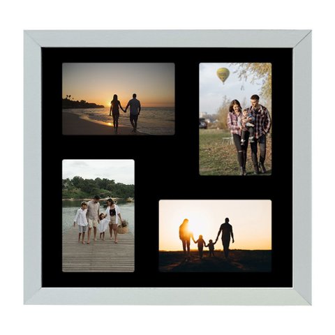 Quadro Multifotos 8 Fotos de 10x15 Paspatur Preto 30x30