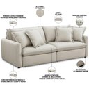 Ver imagem 4 de Sofá Cama Retrátil 4 Lugares para Sala de Estar 270cm Asher T03 Veludo Bege - Lyam Decor