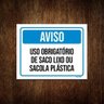 Kit 10 Placas Aviso Obrigatório Saco Lixo Sacola Plástica - 1