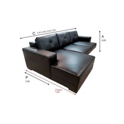 Sofá de Couro com Chaise 3 Lugares | Vigo - 3