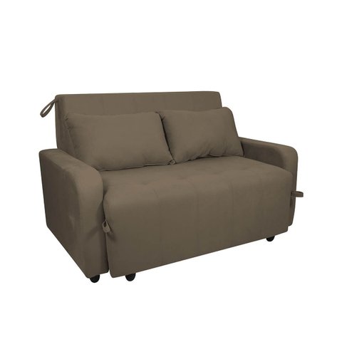Sofá Cama Any 1.40 2 Lugares Ideal para Sala de Visitas:suede Capuccino