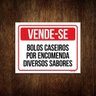 Kit 10 Placas Vende-se Bolos Caseiros por Encomenda - 1