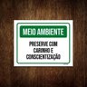 Kit 5 Placas Meio Ambiente Preserve Carinho Conscientização - 1
