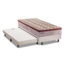Ver imagem 1 de Cama Box C/auxiliar Solteiro: Colchão Paropas Masterpocket Esplêndido Bordô + Base Branco(88x188)