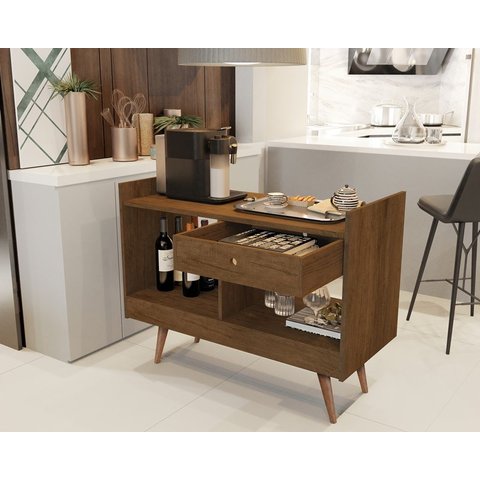 Aparador Buffet Retrô Pés Palito e Divisor de Ambientes Jb 4064 Canela - Comprar Moveis em Casa