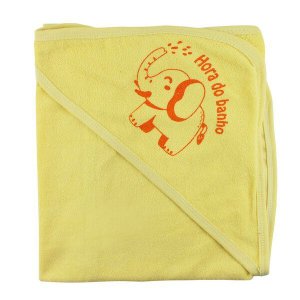 Toalha de Banho Bebe Mafessoni Simples C/capuz: Amarelo