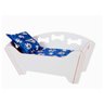 Cama Sofá Pet Caminha para Gatos e Cães Pequenos Mdf Branco:ossinho/estampa Azul - 1