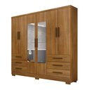 Ver imagem 1 de Guarda Roupa Solteiro com Espelho com Pés 6 Portas 6 Gavetas - Encant-Cumaru - Móveis Novo Horizonte