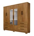 Ver imagem 1 de Guarda Roupa Solteiro com Espelho com Pés 6 Portas 6 Gavetas - Encant-Cumaru - Móveis Novo Horizonte