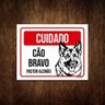 Kit 5 Placas Cuidado Cão Cachorro Bravo Pastor Alemão - 1