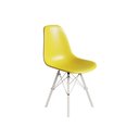Ver imagem 3 de Conjunto 2 Cadeiras Eames Estilo Moderno em Ferro Branco com Assento Amarelo