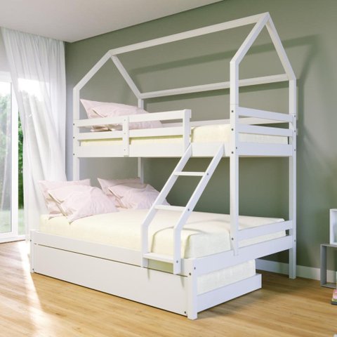 Treliche Casinha Casal/solteiro Slim Rb Madeira Maciça Branco Housin