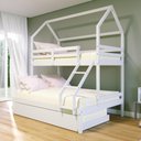 Ver imagem 1 de Treliche Casinha Casal/solteiro Slim Rb Madeira Maciça Branco Housin