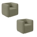 Ver imagem 1 de Poltrona Sala de Estar Decorativa Kit 2 Laguna Bouclê K01 Cor Verde