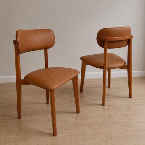 Combo 2 Cadeiras de Jantar Maya Estofada Durango Antílope Design Moderno