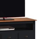 Ver imagem 3 de Rack para Sala com Pés Luis Xv 60501 Linz Móveis 3 Gavetas e Nicho - Preto/imbuia Glazer