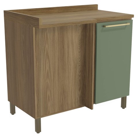 Armário de Cozinha Balcão de Canto 1 Porta 52x98cm com Pés e Tampo M625 Botanic Kappesberg