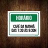 Kit 3 Placas - Horário Café Manhá Hotel - 1